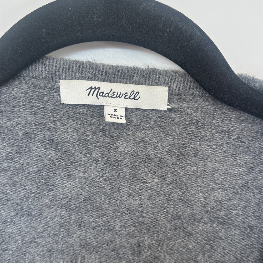 Madewell Cozy Walker Cardigan Heather Evening Grey Merino Wool S - Picture 3 of 7